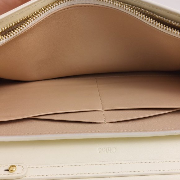 Chloe Aby Chain Long Wallet Flap Ivory - Picture 13 of 16